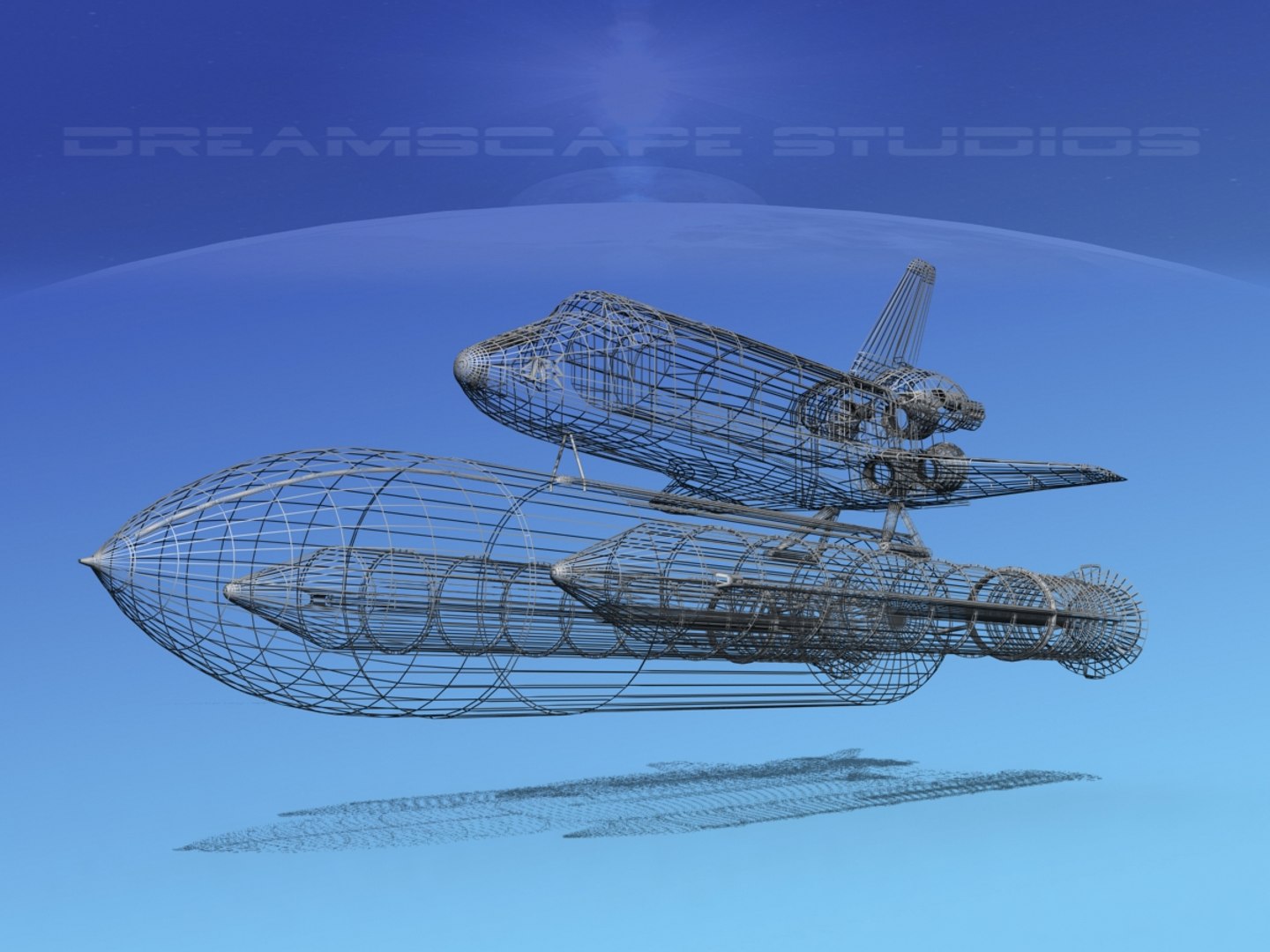 3d model launch space shuttle