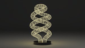 Spiral Energy-efficient Lamp Black Metal Light Low-poly 3D model