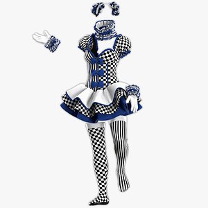 female clown outfit with texture-vol3 3D