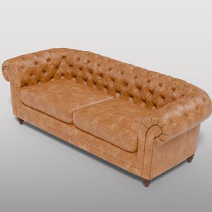 Contemporary Leather Chesterfield Sofa