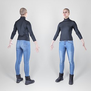 Young pretty woman casual style 163