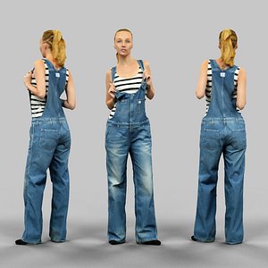 girl jeans salopet fbx