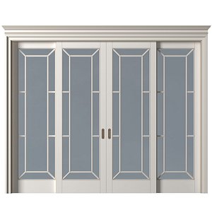 Interior sliding doors in classic style 3D