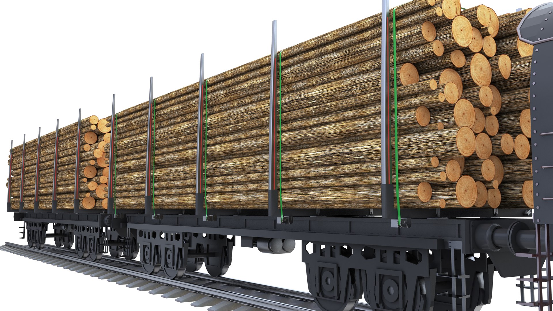 3D Logs Train Model - TurboSquid 1782734