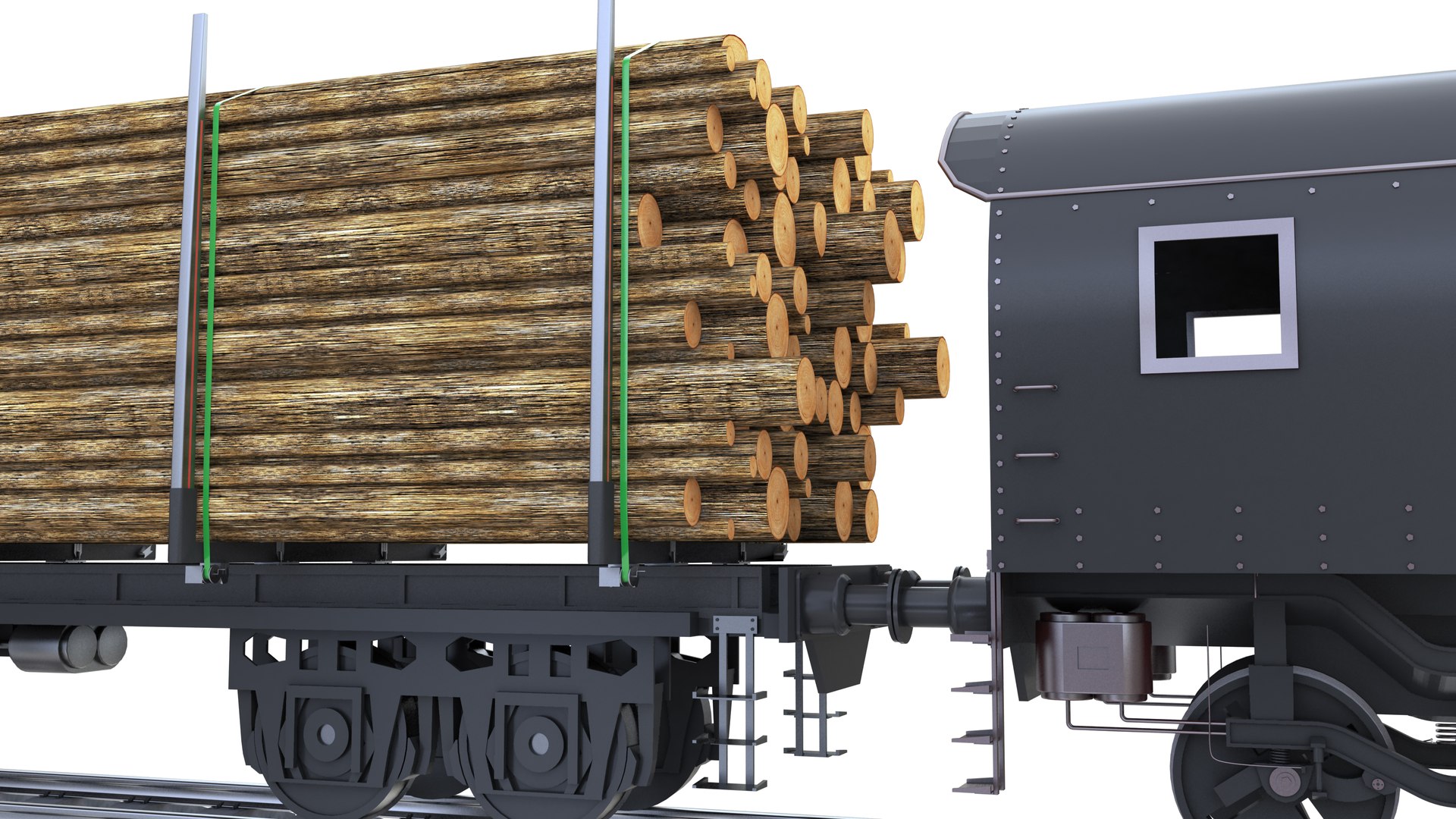 3D Logs Train Model - TurboSquid 1782734