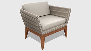 3D model White Rattan Outdoor Chair
