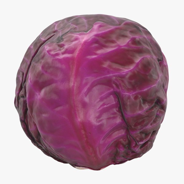 3D Red Cabbage Whole