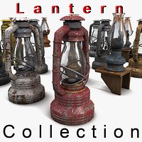 Lantern Collection Textured Set out outdoor  flame wax exterior retro iron bronze paint rust rusty