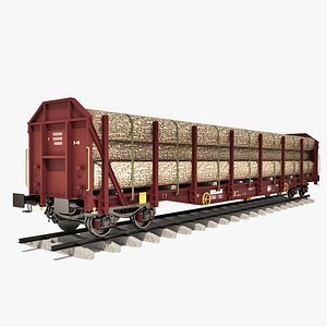 3D Wood wagon model
