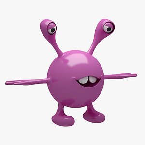Cartoon Alien 02 (RIGGED T-POSE)