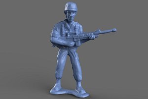 3D miniature green army man