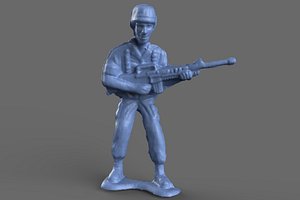 Green Army Man Guarding Miniature