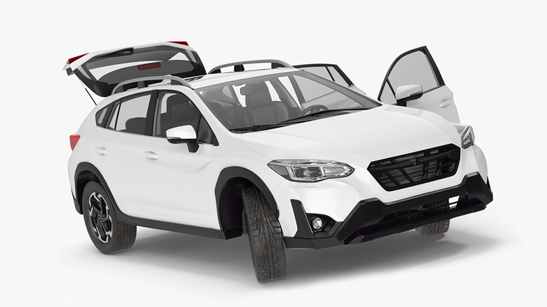 Compact Hybrid Crossover White Rigged for Cinema 4D 3D model preview