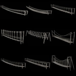 Collection Rope Bridge 3D Models for Download