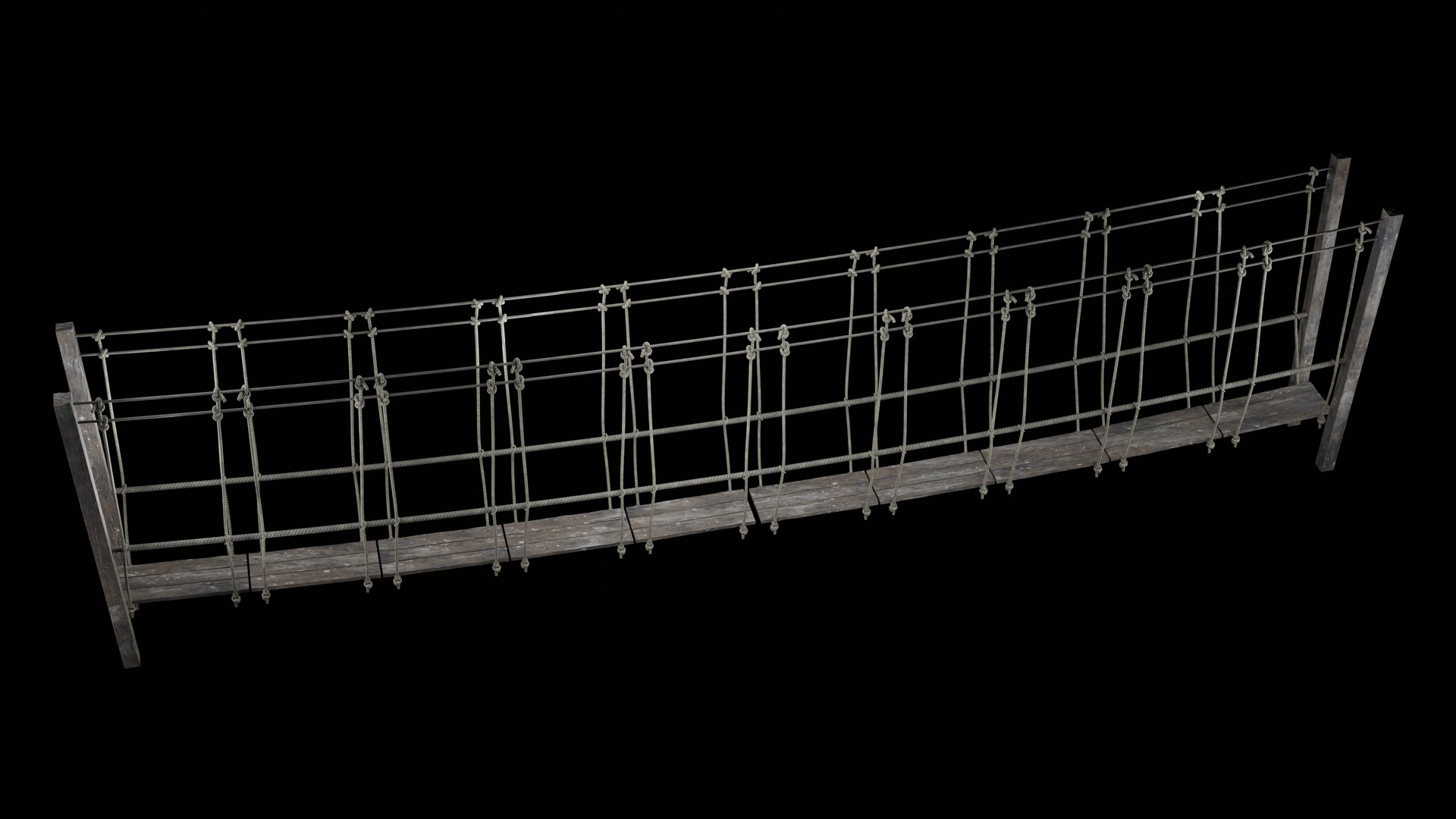 ROPE BRIDGE JUNGLE TRACK PIER HANGING PLATFORM COLLECTION 3D Model ...