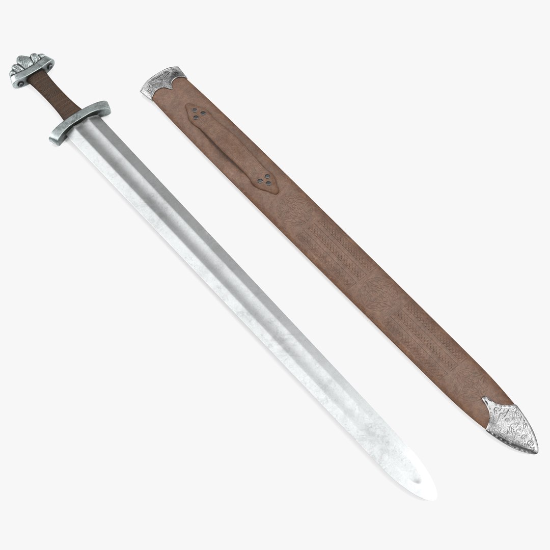 Medieval Viking Sword Set 3D model preview