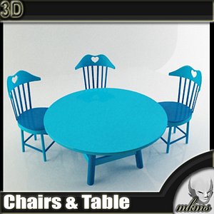 chairs table 3d model