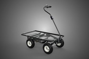 3D ELECTRIC METAL GRID MESH FLAT BED DECK TRAY TROLLEY CART WAGON 4 model