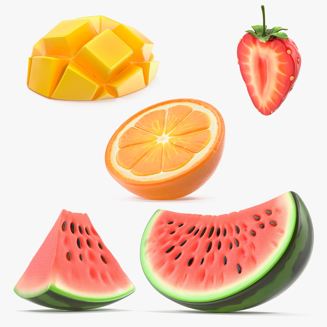 Cartoon Slices Collection 3 3D model preview