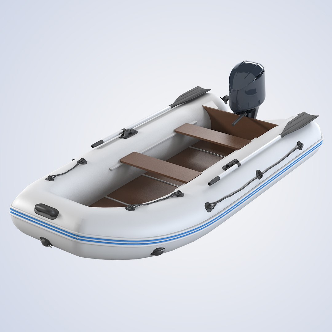 Motor Rubber Boat 3d Model