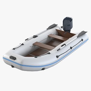 motor rubber boat 3d model
