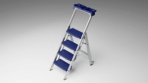 3D Ladder Rigged - MAYA and Blender model