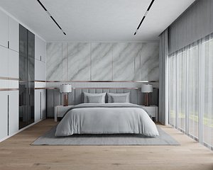 Realistic Bedroom Scene Blender CYCLES 3D model