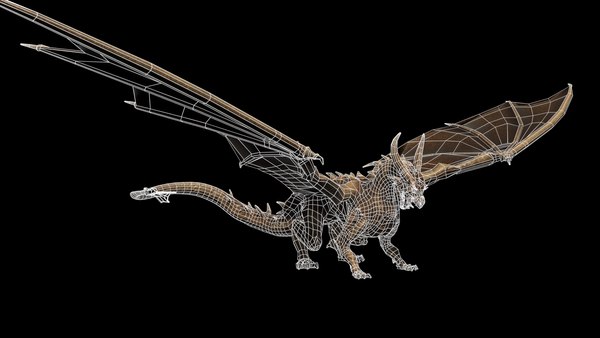 mesh dragon 4k obj