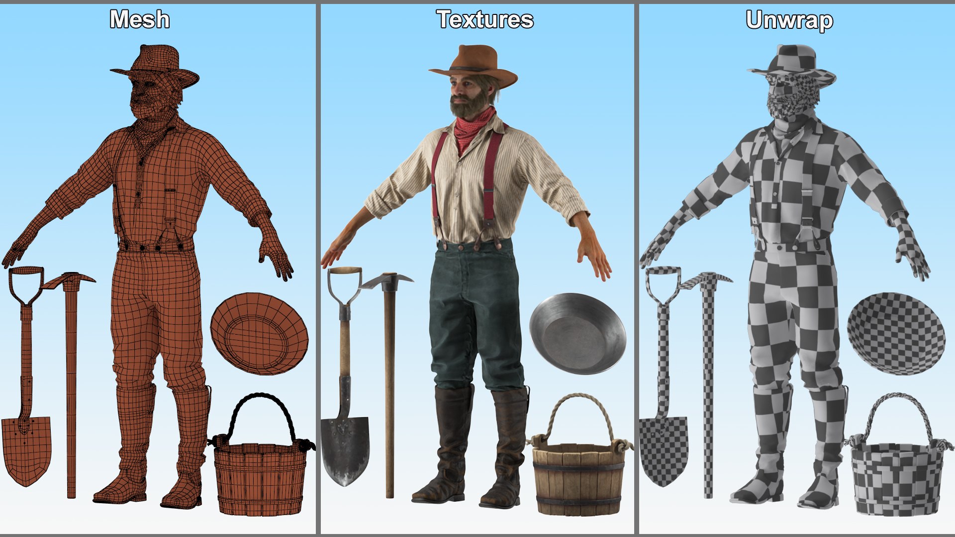 Wild West Prospector with Tools 3D https://p.turbosquid.com/ts-thumb/Wp/FaSgPE/bp/wild_west_prospector_with_tools_017/jpg/1731438328/1920x1080/fit_q87/6400fc6aa6402c42c7225a1f6ee1c98e11e8fc5d/wild_west_prospector_with_tools_017.jpg