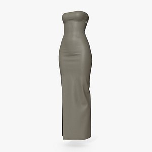 3D Maxi Dress with Slit