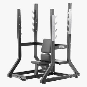 3D Technogym Olympic Military Bench Pure
