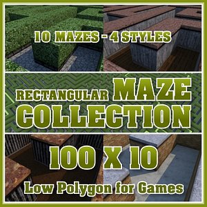 100x10 rectangular maze obj