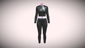 3D Ladies Swimming Tracksuit In Low Poly