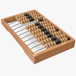 3D model vintage soviet wooden abacus