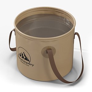 Folding Camping Bucket with Water Travel Bravery 3D model