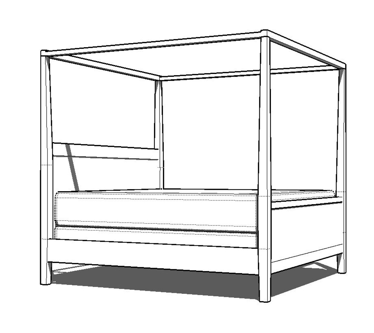 kit contemporary canopy beds 3d 3ds