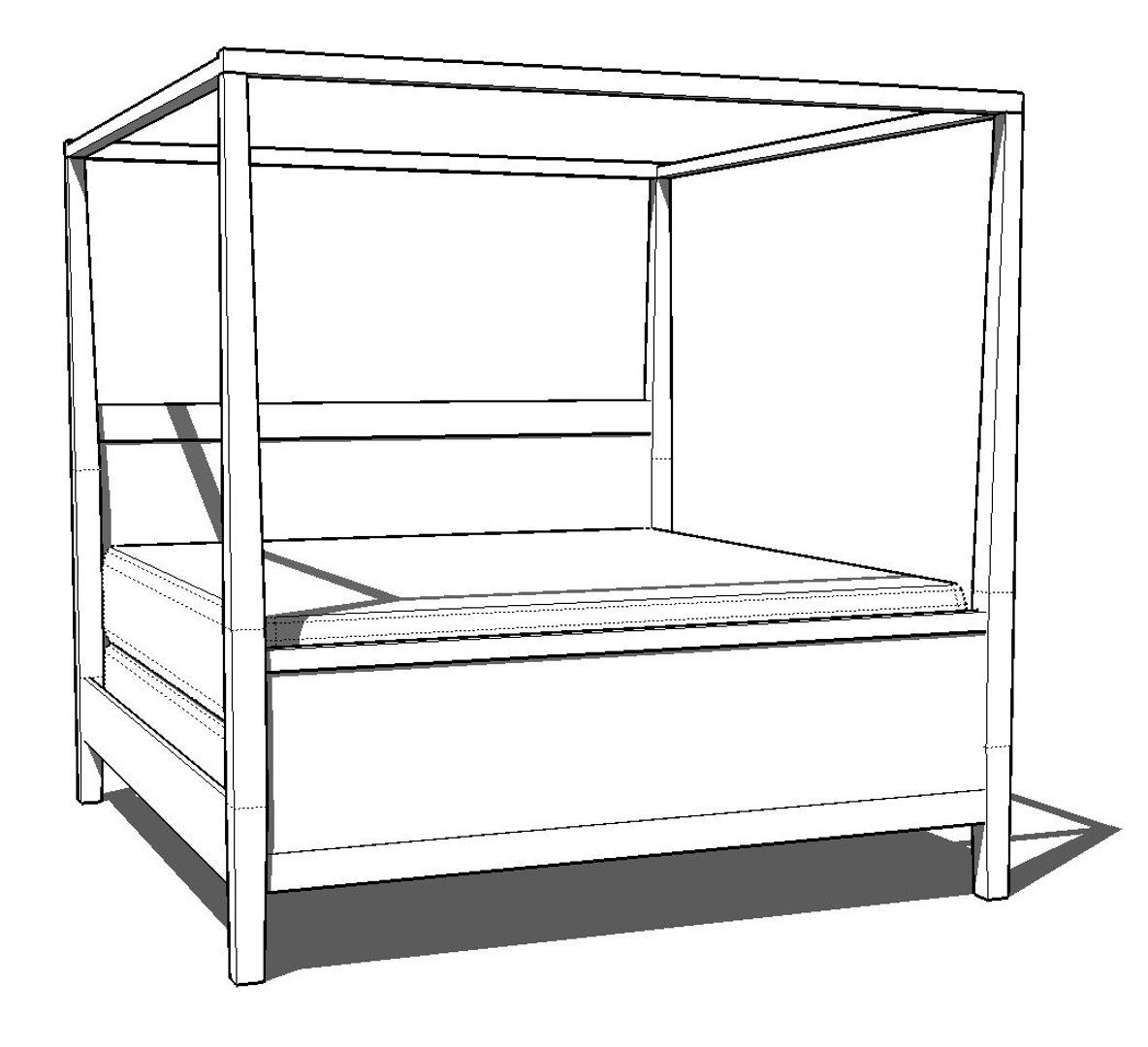 kit contemporary canopy beds 3d 3ds