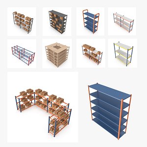 Industrial Racking Systems &ndash; High Quality 3D Models (Bundle) model