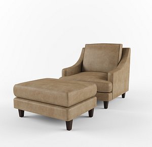 ARMCHAIR POTTERY BARN ottoman
