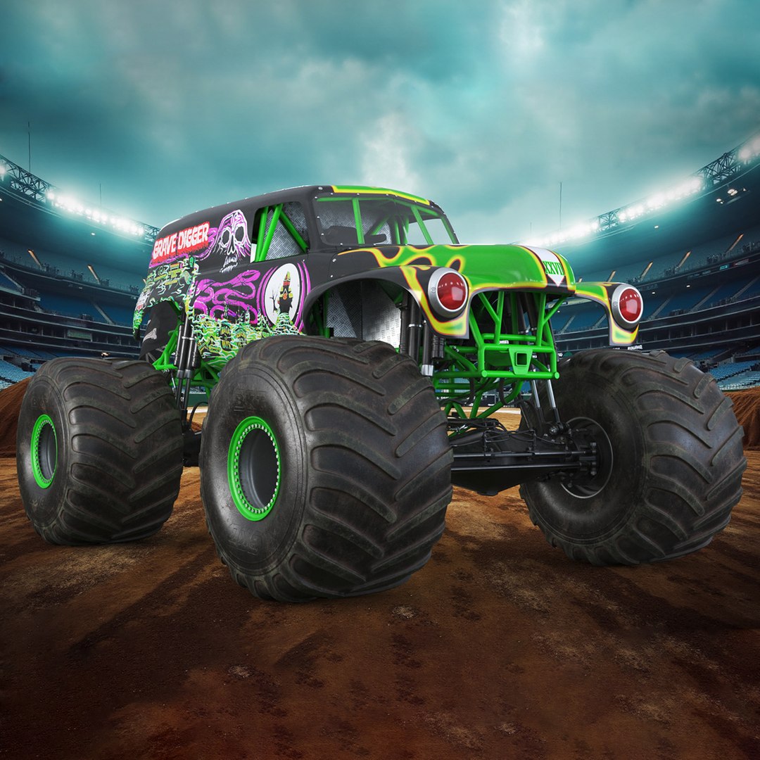 Grave Digger Monster Truck 3D model preview