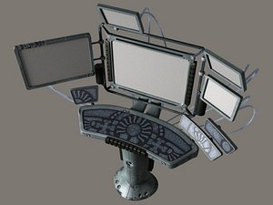 3d terminal scifi computer model