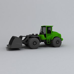 3D model backhoe tractor