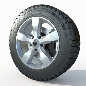 3D Wheel Rim Tire 04