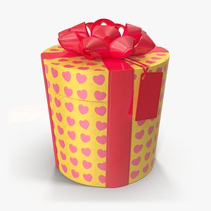 Gift Box Cylinder Lable yellow model