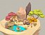 3D model Cartoon Style Floating Island -Spring -LOW POLY