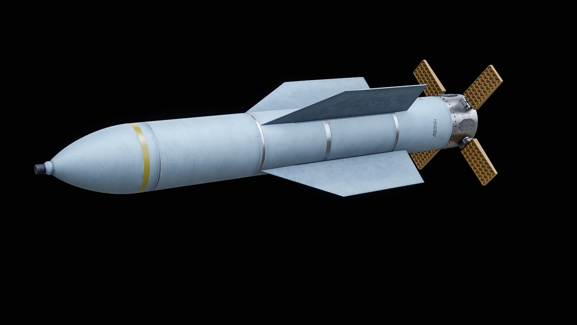 GBU-57 MOP Bomb White Prototype PBR 3D model https://p.turbosquid.com/ts-thumb/Wq/CkpZtD/Ed/turn/png/1790412877/1920x1080/turn_fit_q99/786cefdc144d5c5eec831d128d260959e2dbbcbd/turn-1.jpg