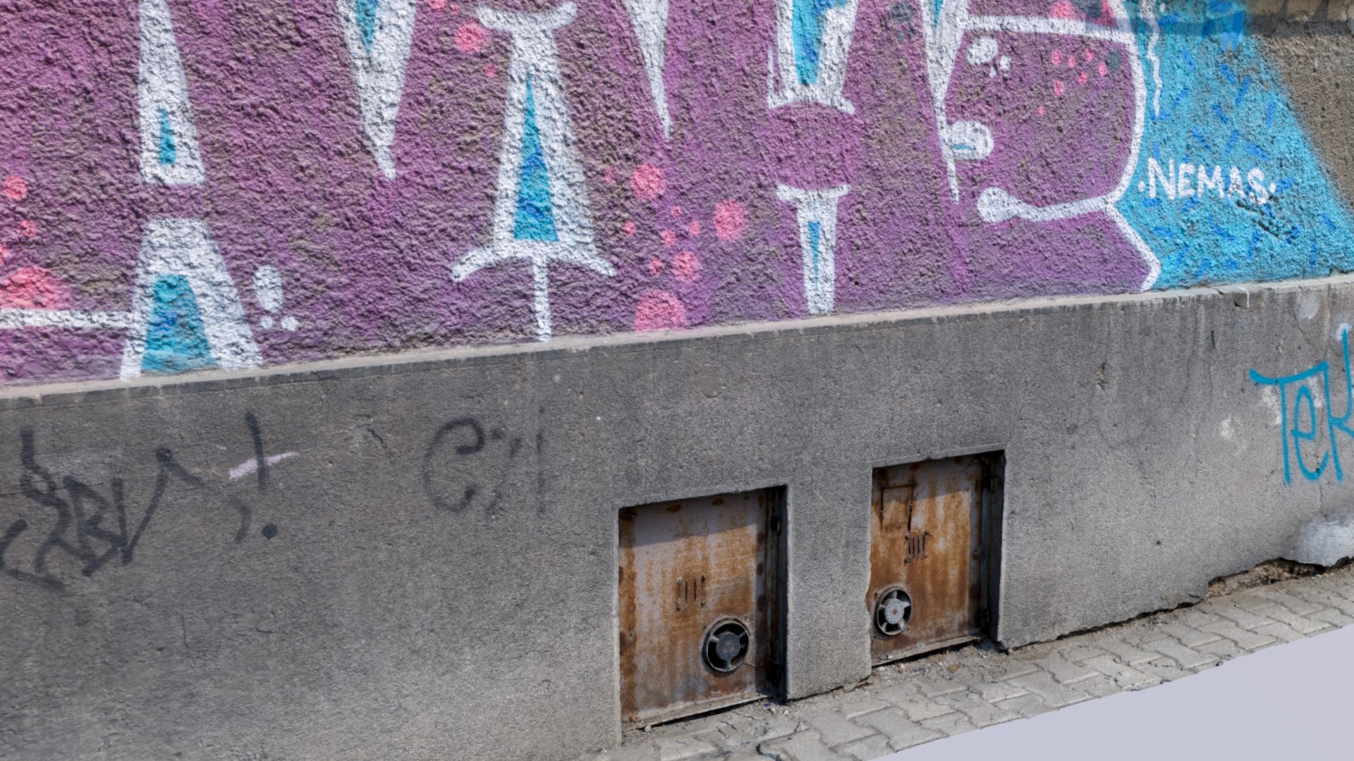 Facade With Graffiti Model - TurboSquid 2087162