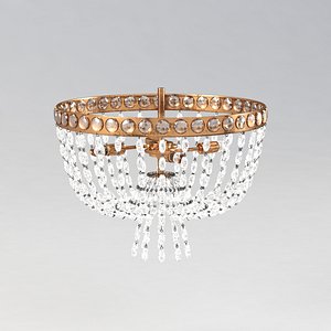 Navona Medium Basket Flush Mount 3D