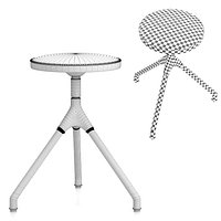 District Eight-Akron Low Stool With Leather Seat