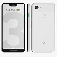 3D Google Pixel 3 XL Clearly White